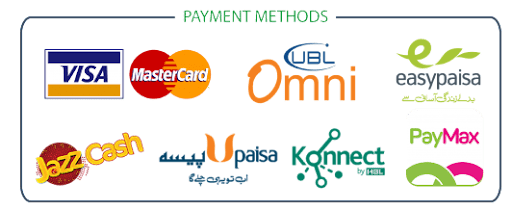 Pakistan online payment methods logos